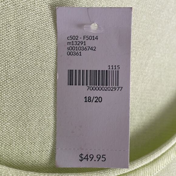 NEW Lane Bryant Lime Green Lightweight Rayon Long Sweater Fall Size 18/20 Preppy - Picture 5 of 6